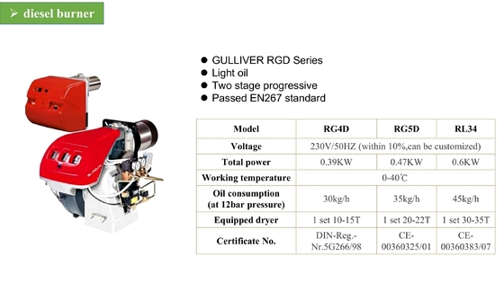 Pirinç İşleme Tesisi için 390W 30k / H Dizel Brülör Isıtıcı